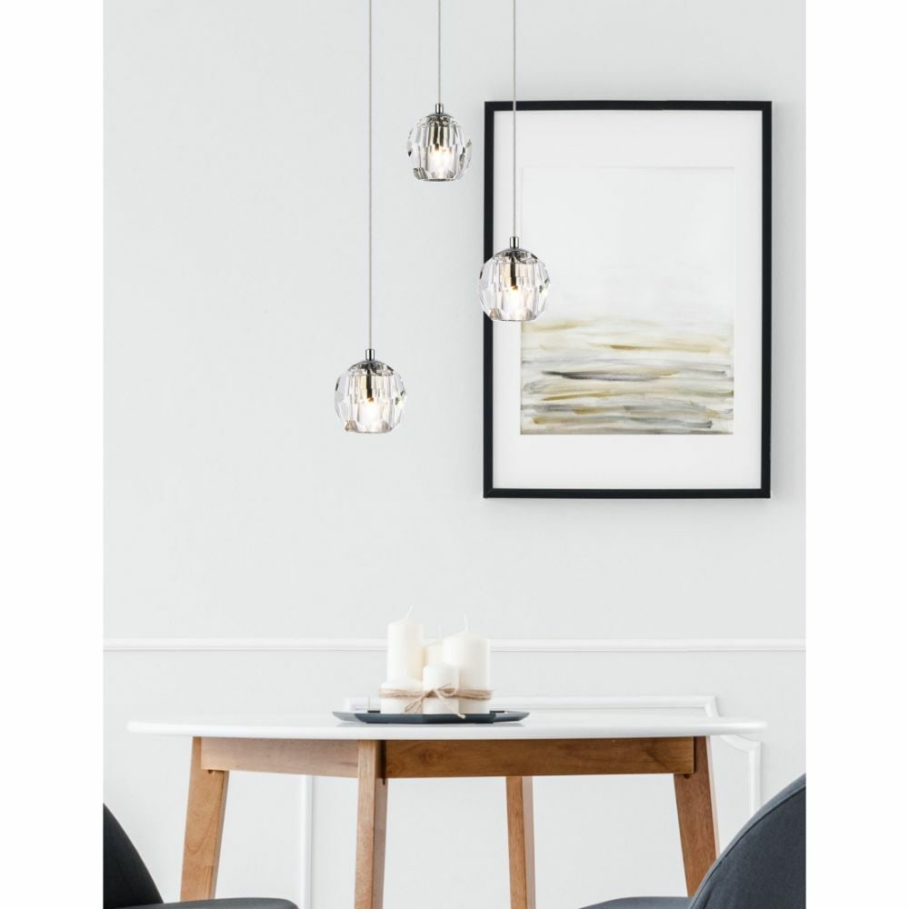 Eren 3 Light Chrome Crystal Pendant Fixture (1 of 8)