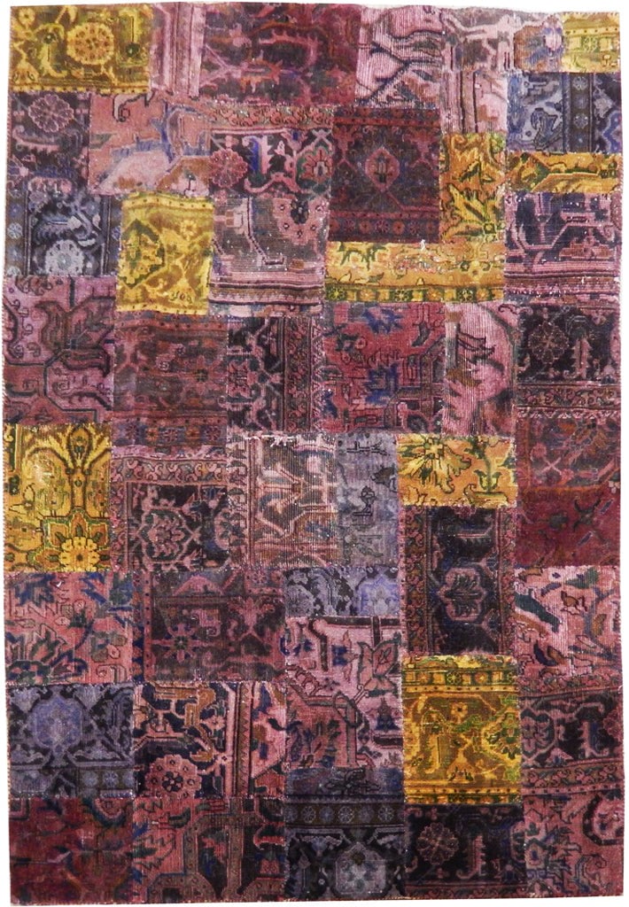 5' x 7'7 Multi Color Hand-Knotted Antique Persian Patchwork Rug (1 of 7)