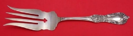Shiebler Ssmc-Saart Number 1 Sterling Silver Cold Meat Fork 7 5/8": Shiebler Ssmc-Saart Number 1 Sterling Silver Cold Meat Fork 7 5/8" Sterling silver cold meat fork in the Number 1 pattern by Ssmc-Saart. This pre-owned piece is not monogrammed and is in excellent con