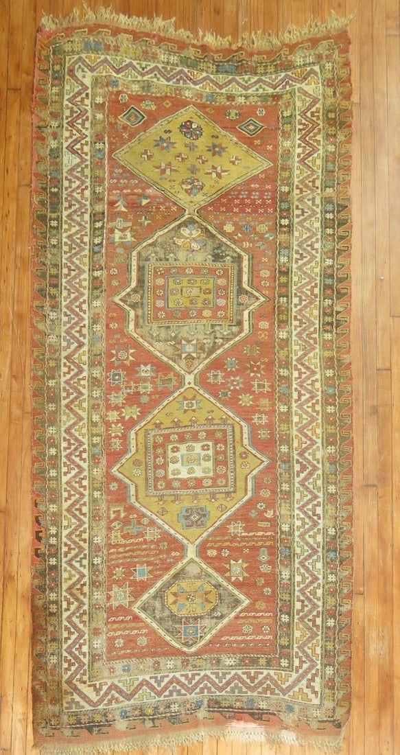 4' 4" x 9' 7" Persian Soumac tribal runner rug (1 of 7)