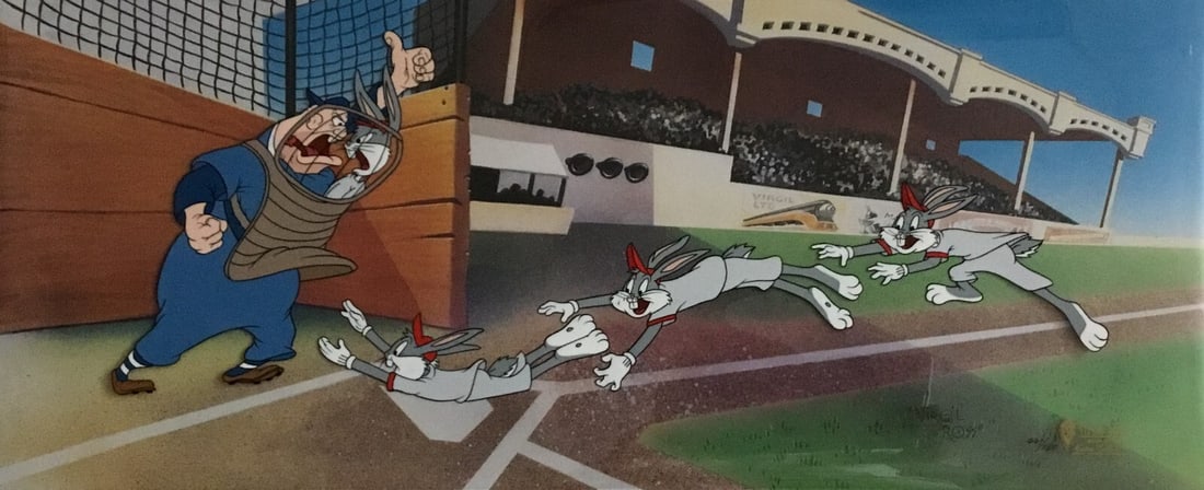 Virgil Ross signed numbered Bugs Bunny baseball cel - 2