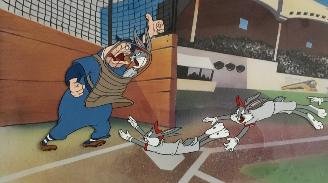 Virgil Ross signed numbered Bugs Bunny baseball cel - 3