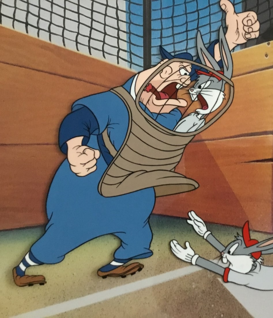 Virgil Ross signed numbered Bugs Bunny baseball cel - 9