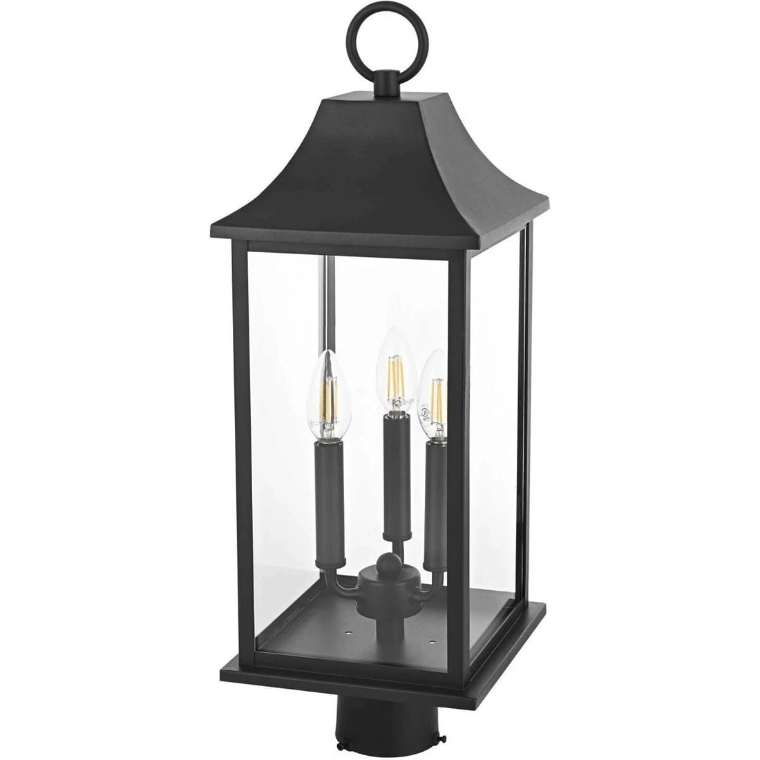 Shepard 23.6 in Black Outdoor Post Light 3 Light (1 of 8)