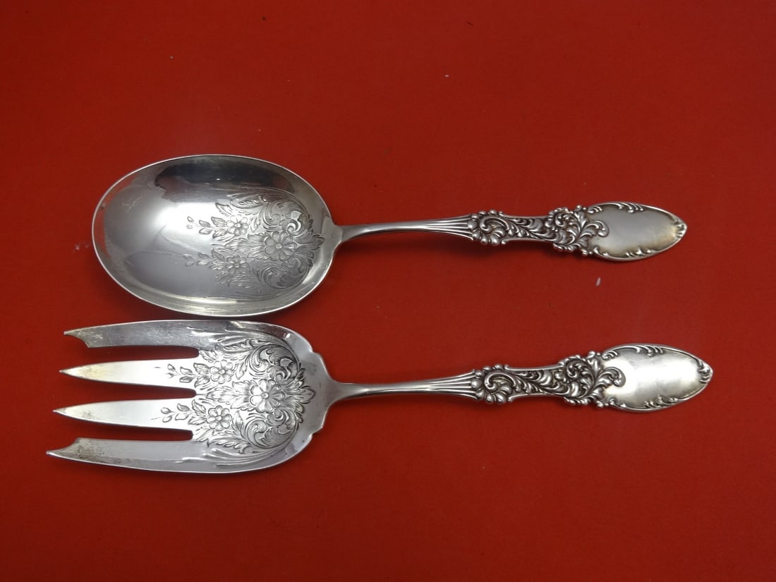 Frank Whiting Tyrolean Sterling Silver Salad Serving Set 2pc 9 1/4" (1 of 1)