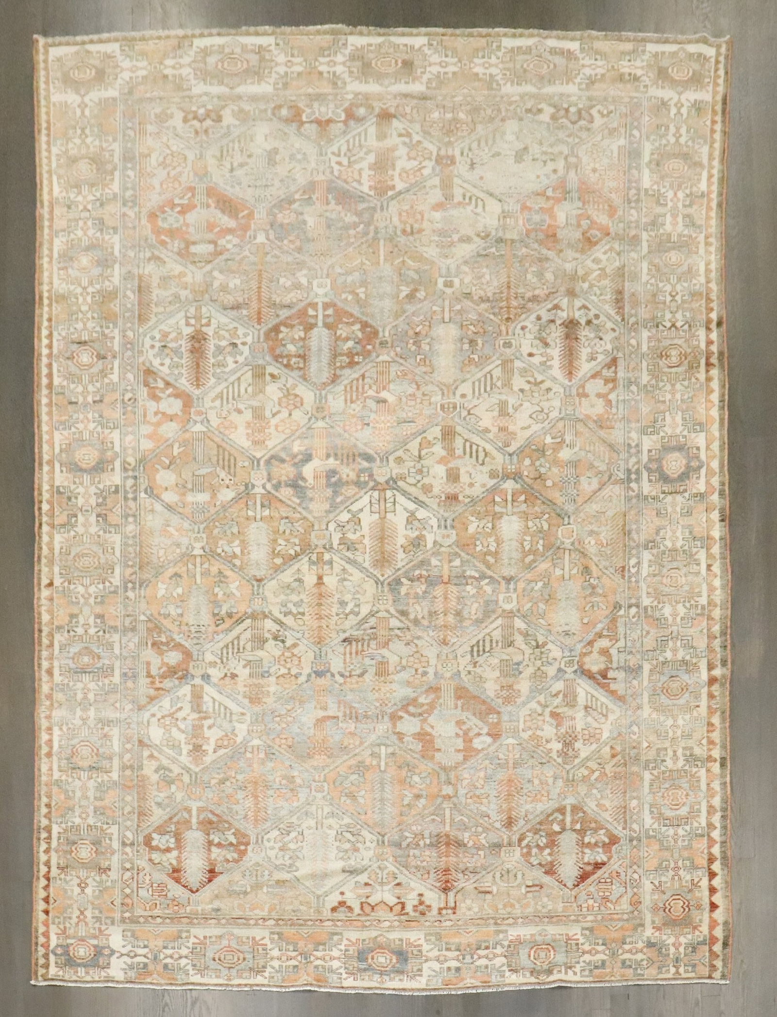 7' x 9' 8" Persian Bakhtiari Rug 1920s Autumn Tones (1 of 7)