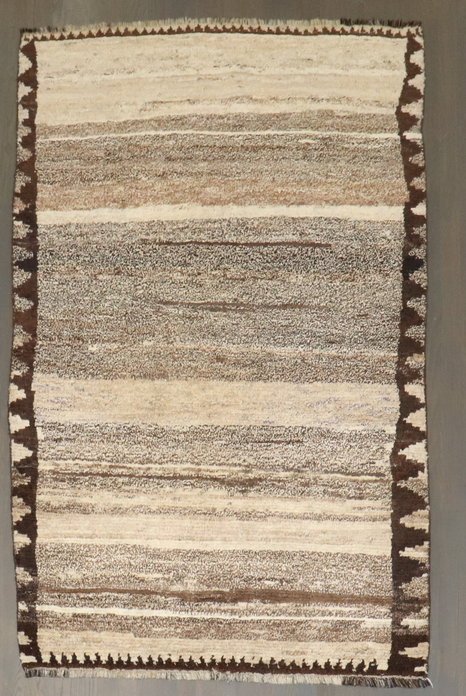3' 11" x 6' 4" Persian Gabbeh Accent Rug Abstract Design: 3' 11" x 6' 4" Persian Gabbeh Accent Rug Abstract Design Abstract Persian Gabbeh rug from the 3rd quarter of the 20th century. This pre-owned accent rug features an abstract Gabbeh design. Specificati