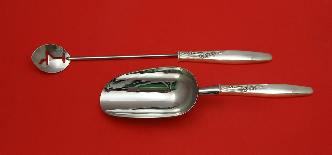 2 Piece Sterling Silver Bar Set Lunt Summer Song Custom Made: 2 Piece Sterling Silver Bar Set Lunt Summer Song Custom Made Custom-made Summer Song by Lunt 2-piece bar set in sterling silver with hollow handles and stainless steel components. The set includes a m