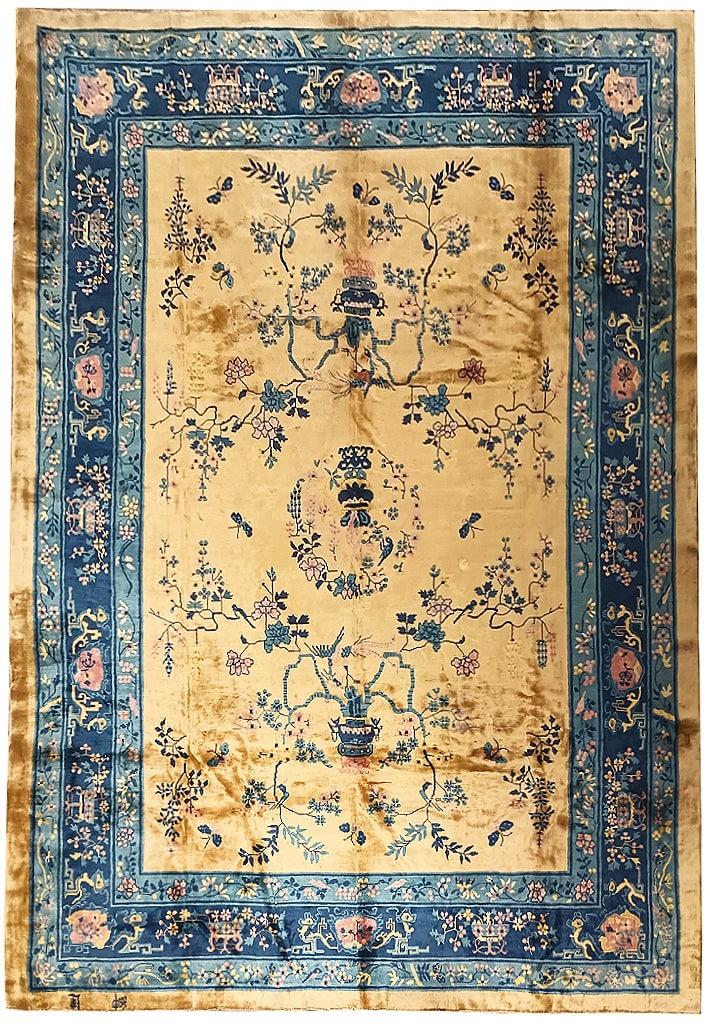 Art Deco Chinese Rug 9.3 x 11.2 ft Elegant Design: Art Deco Chinese Rug 9.3 x 11.2 ft Elegant Design Free continental US Shipping This exquisite Art Deco Chinese rug measures 9.3 x 11.2 feet, showcasing a stunning design that embodies the elegance and