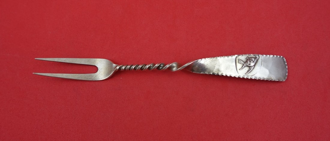 Sterling Silver Cocktail Fork with Bird Motif Hamburg Pattern by Gorham 6 Inch (1 of 2)