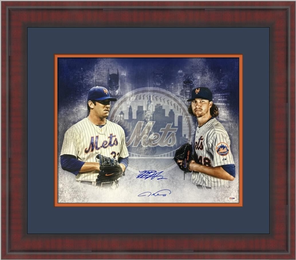 Matt Harvey Jacob DeGrom Signed 16x20 Photo Custom Framed PSA/DNA New York Mets: Matt Harvey Jacob DeGrom Signed 16x20 Photo Custom Framed PSA/DNA New York Mets Capture a moment in baseball history with this stunning signed photo featuring Matt Harvey and Jacob DeGrom of the New Y