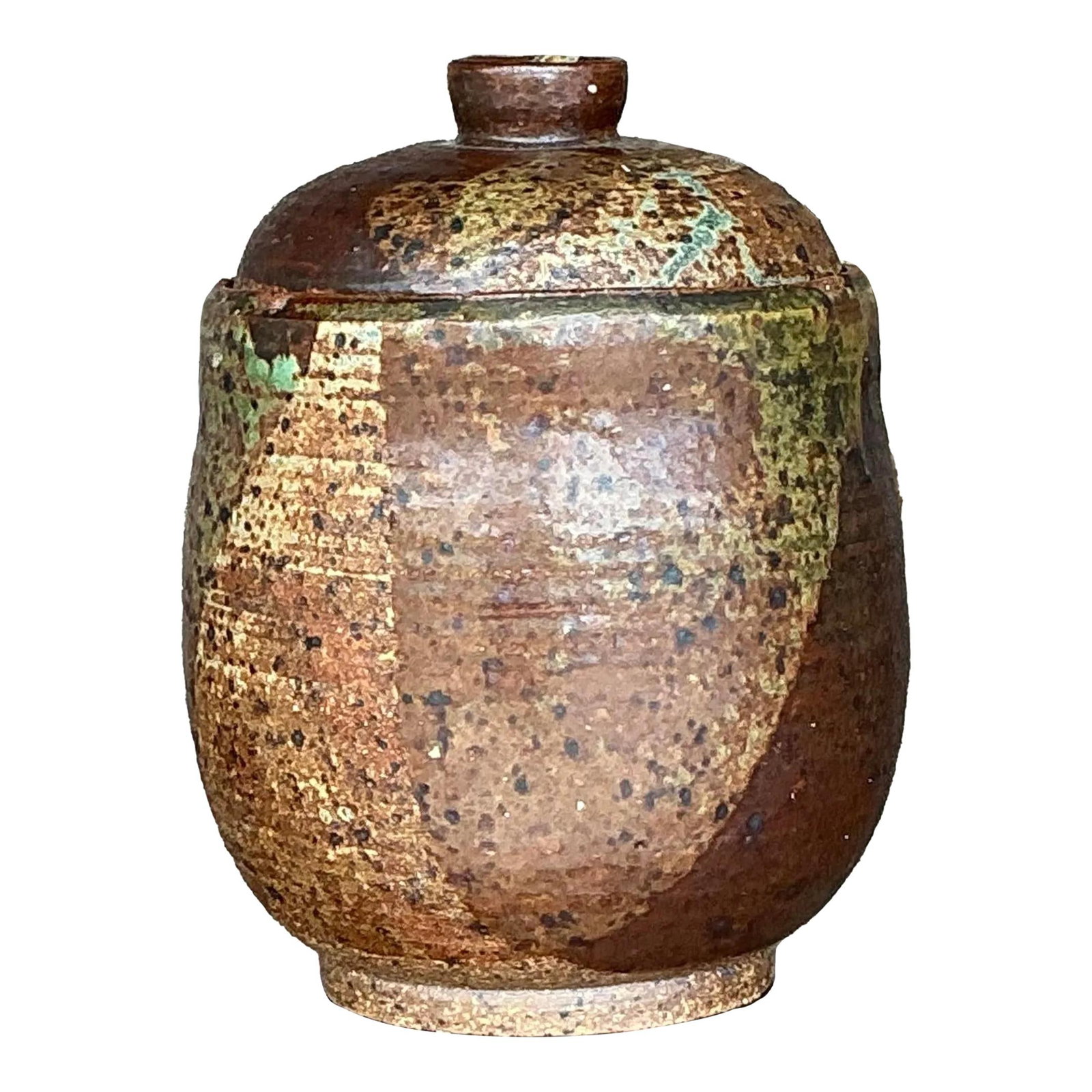 Vintage Boho Handcrafted Studio Pottery Lidded Vase (1 of 5)