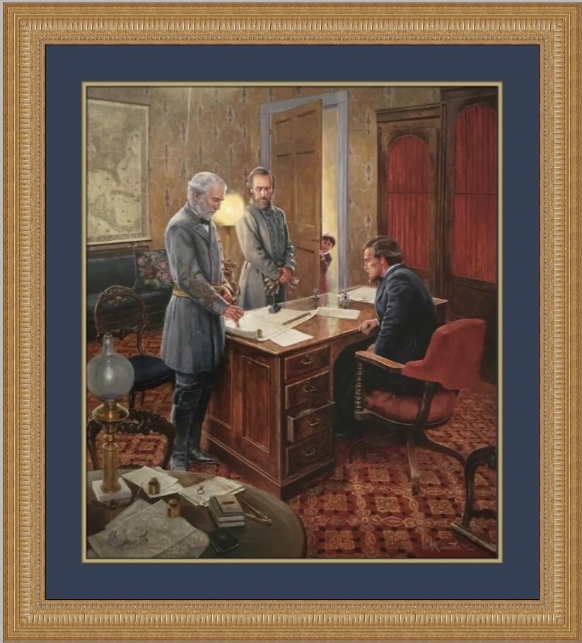 Mort Kunstler Civil War Print (Licensed Reprint) White House Strategy Framed Signed COA (1 of 2)