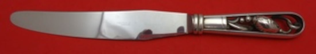 Georg Jensen Blossom Sterling Silver Dinner Knife 9 5/8" Art Nouveau Flatware: Georg Jensen Blossom Sterling Silver Dinner Knife 9 5/8" Art Nouveau Flatware The Blossom dinner knife by Georg Jensen is a stunning piece of flatware crafted from sterling silver (.925). Measuring 9 