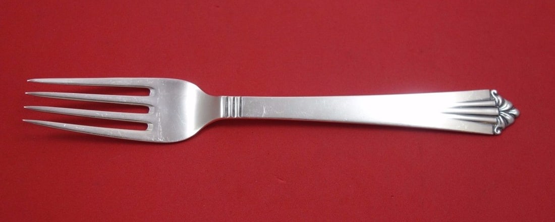Sterling Silver Dinner Fork by A. Dragsted 7 5/8 in: Sterling Silver Dinner Fork by A. Dragsted 7 5/8 in Sterling silver dinner fork by A. Dragsted, made in Denmark. This flatware piece measures 7 5/8 inches and is not monogrammed. It is pre-owned and i