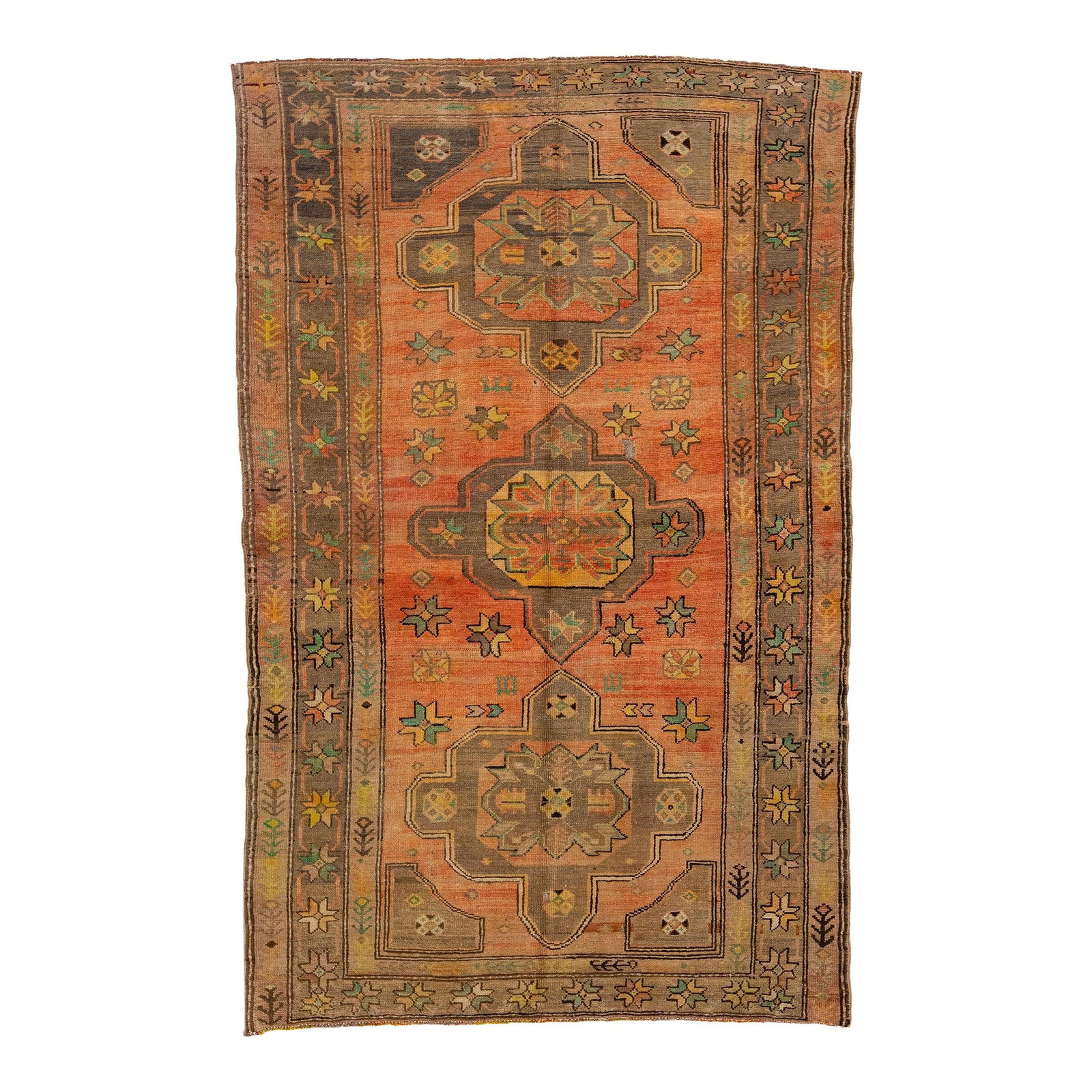 1920s Antique Turkish Khotan Wool Runner Tribal Design 4'5 x 7'2 (1 of 7)