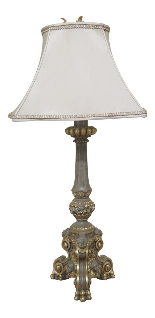 Gold Accented Composition Table Lamp with 40 Inch Height Designer Style (1 of 8)