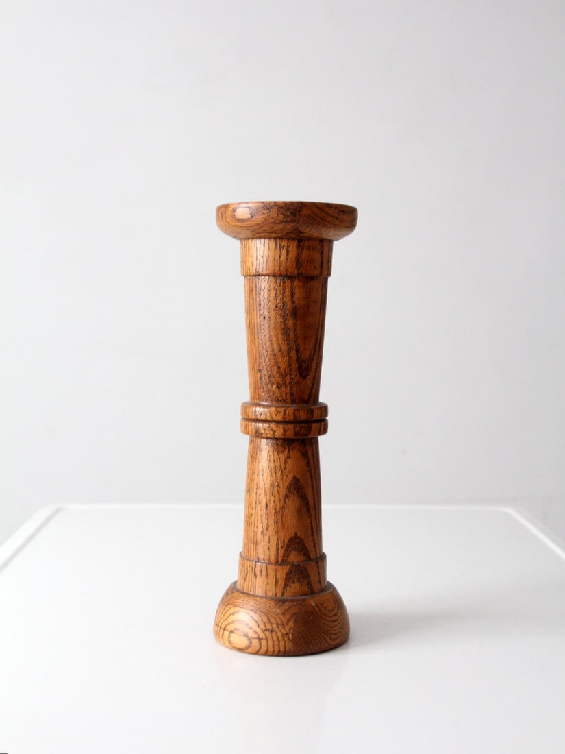 Early American Style Oak Display Pedestal for Decor or Candle (1 of 9)
