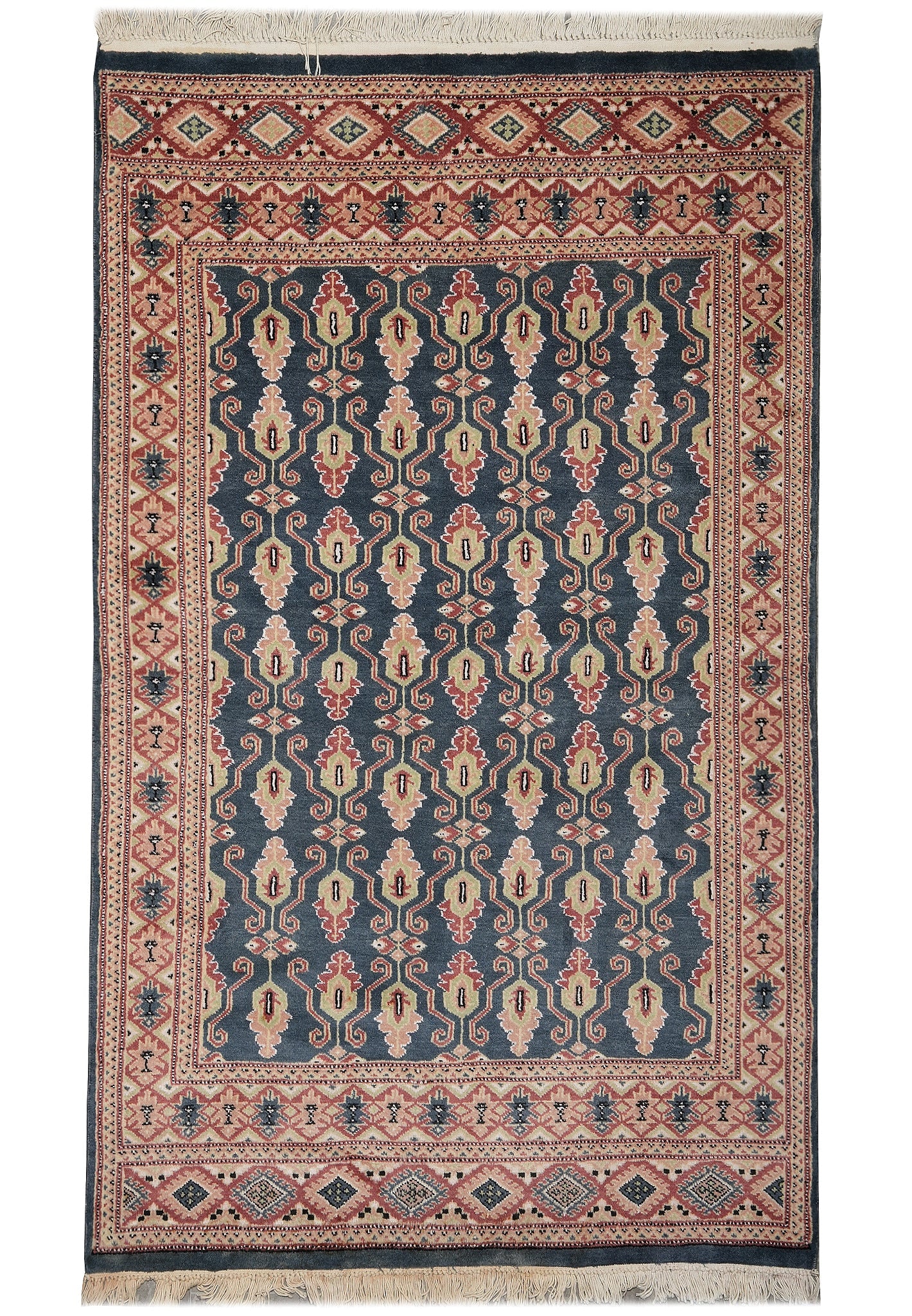 4 x 6.3 Hand Knotted Pakistani Jaldar Rug Slate Blue (1 of 13)