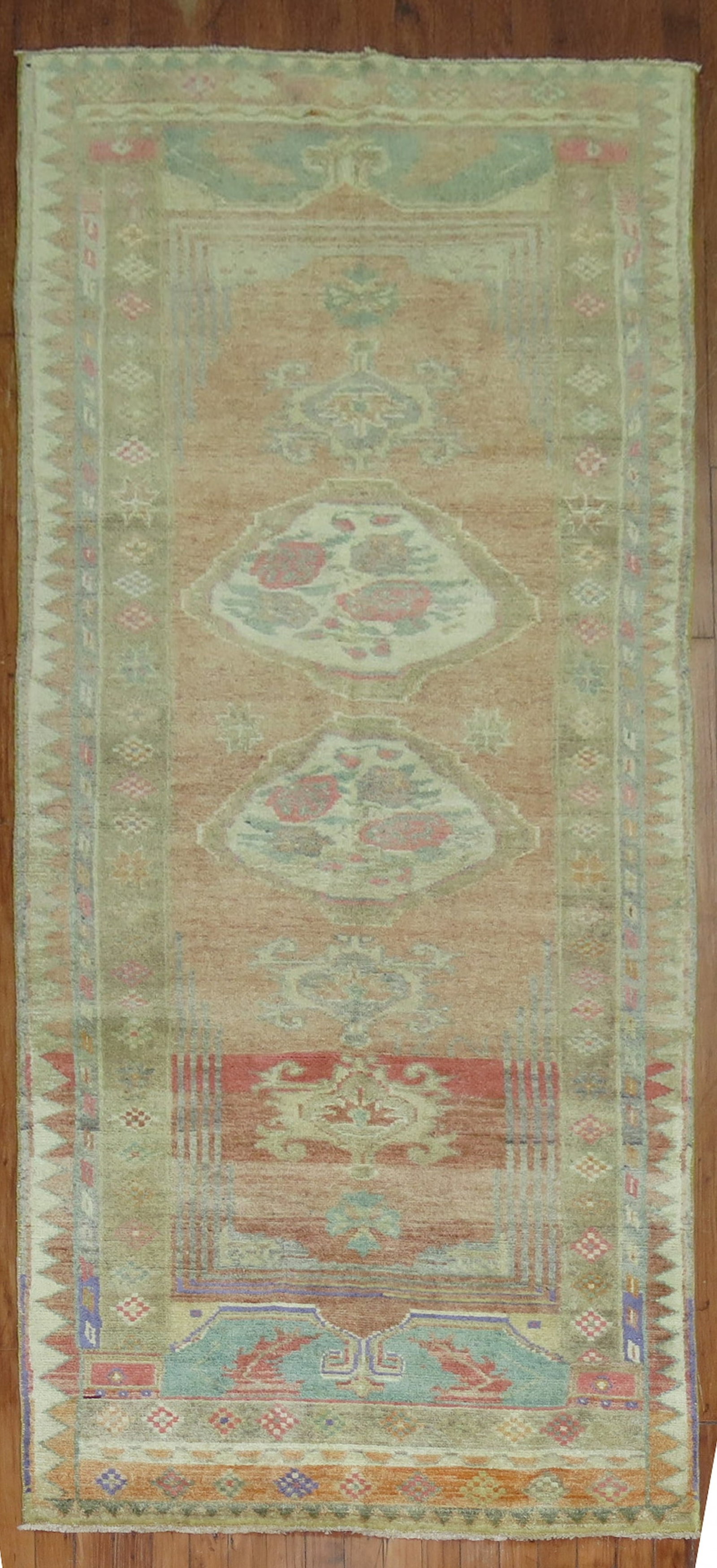 3' 4" x 8' 9" Oushak Turkish Runner Rug 20th Century (1 of 7)
