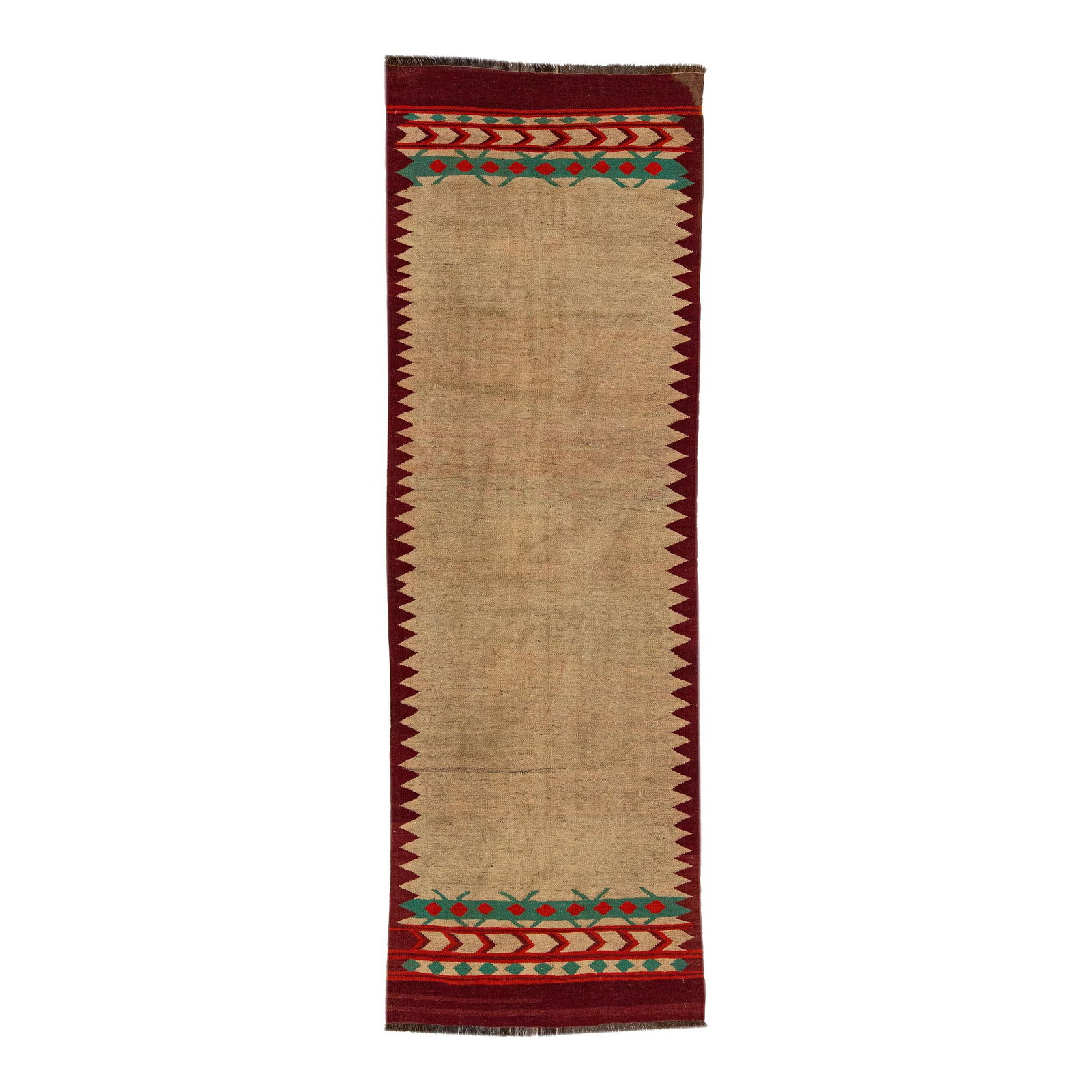 Handmade Modern Kilim Wool Runner 3'2" x 9'2" Multicolor Geometric: Handmade Modern Kilim Wool Runner 3'2" x 9'2" Multicolor Geometric Enhance your space with this stunning Modern Kilim handmade wool runner. Featuring an eye-catching multicolor geometric design, this 