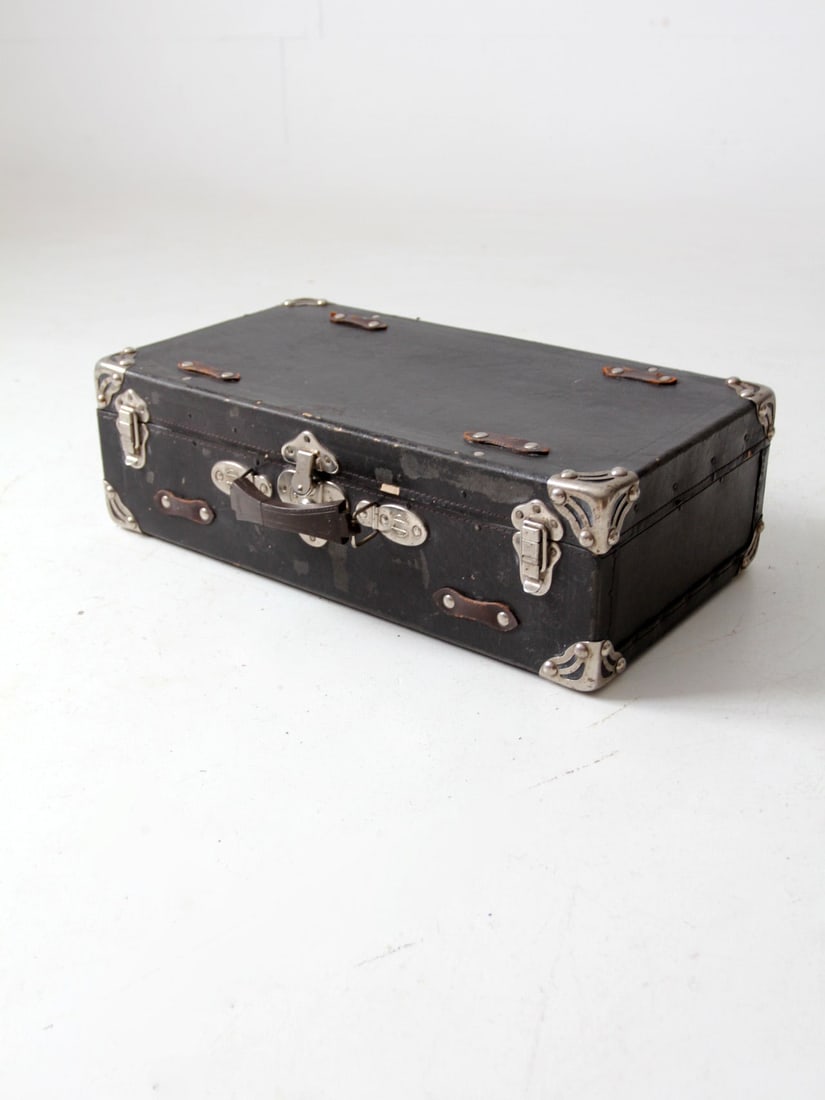 Vintage Samsonite Black Suitcase 1916-1931 Antique Hard Case (1 of 16)