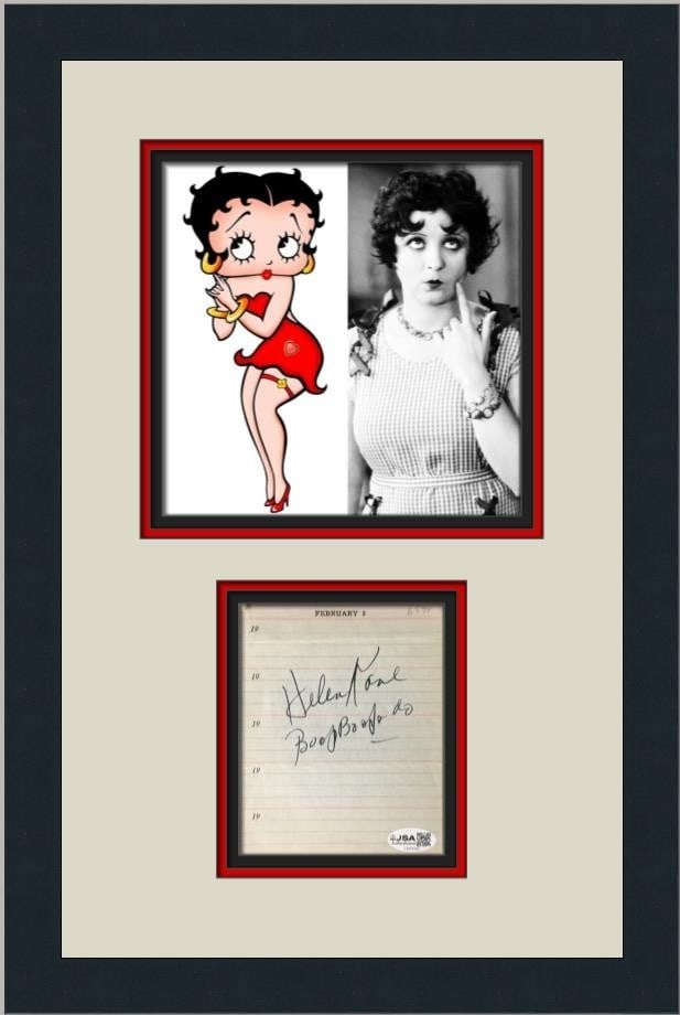 Custom Framed Helen Kane Signed Cut Signature with JSA Authentication (1 of 5)