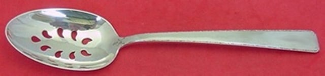 Towle Old Lace Sterling Silver Pierced Serving Spoon 8 Inch 9 Hole (1 of 2)