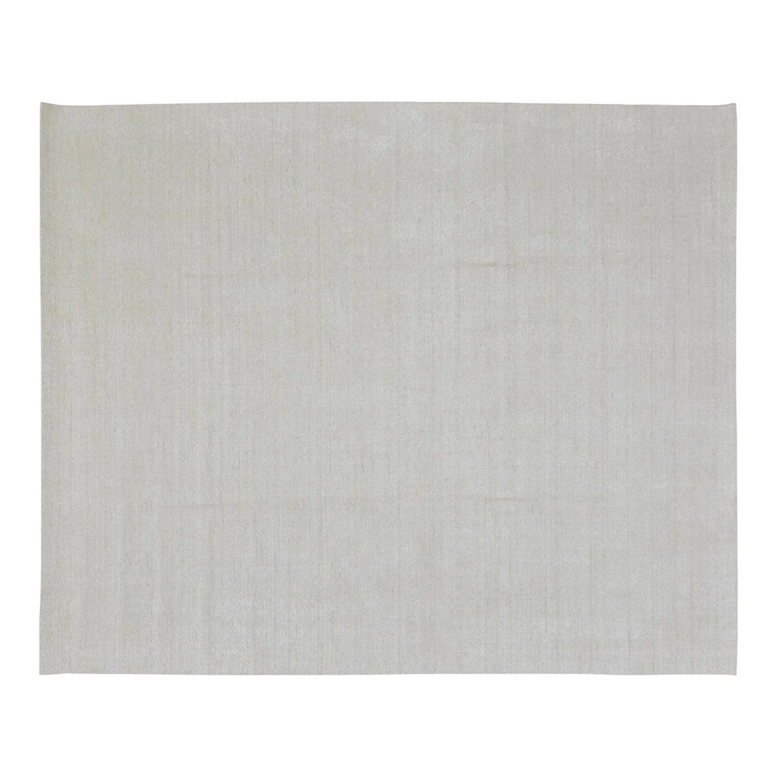 Modern Minimalist Hand Loomed Wool Rug in Natural White 10'x13'10": Modern Minimalist Hand Loomed Wool Rug in Natural White 10'x13'10" This contemporary Indian hand-loomed rug features a modern minimalist design with natural colors and a soft texture. Crafted from woo