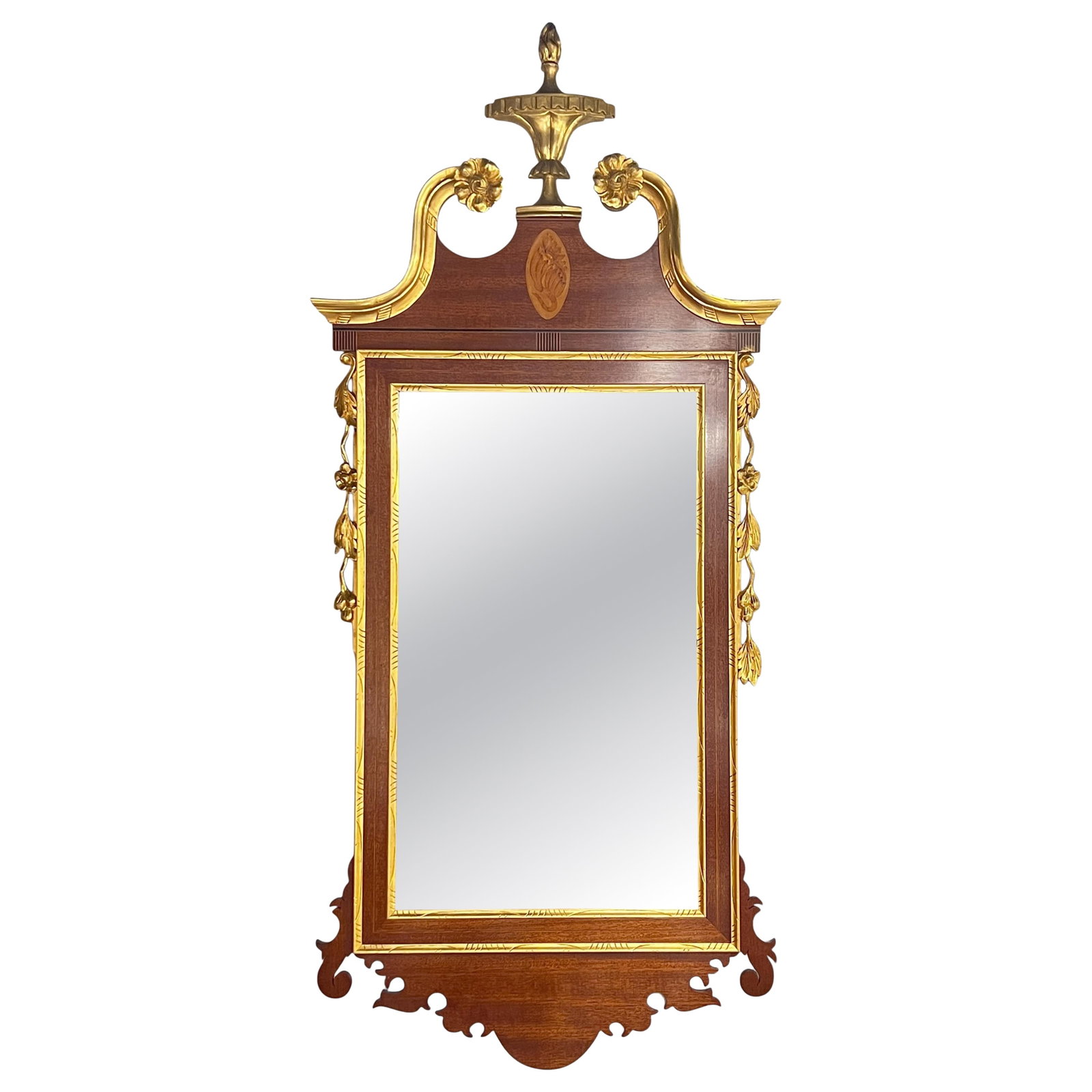 English Queen Anne Style Pier Mirror Gilt Mahogany 52 in (1 of 11)