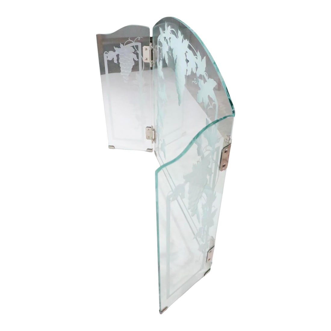 Art Deco Three-Section Glass Folding Fireplace Screen Spark Guard (1 of 8)