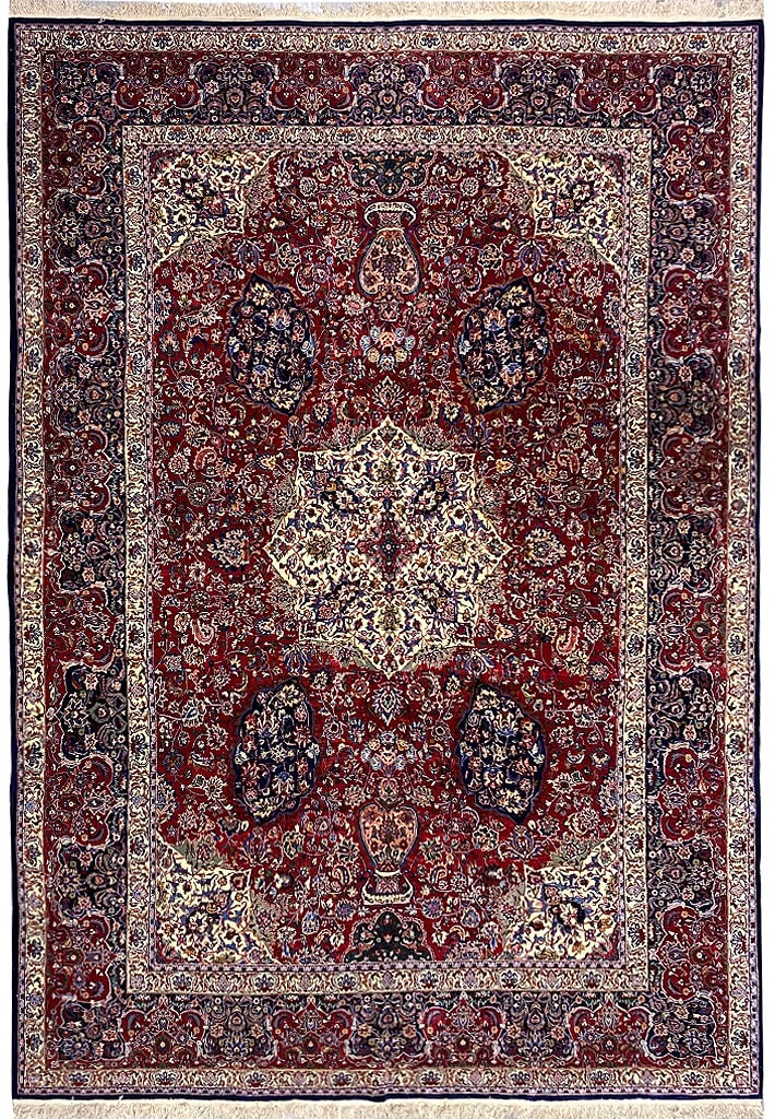 Luxury 11.2 x 16.6 Handmade Tabriz Wool Silk Rug: Luxury 11.2 x 16.6 Handmade Tabriz Wool Silk Rug Free continental US Shipping Experience the luxury of our handmade rug, measuring 11.2 x 16.6 feet, crafted from fine wool and silk on a silk foundatio