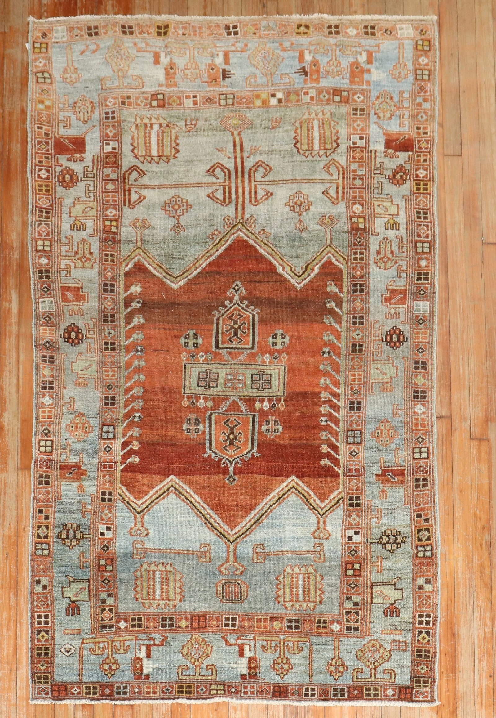 4' 1" x 7' 2" Persian Kurd Accent Rug: 4' 1" x 7' 2" Persian Kurd Accent Rug Vintage Persian Tribal Kurd rug from the 1920s. This pre-owned accent rug features a tribal Kurd design and offers a classic Persian decorative style. Specificati