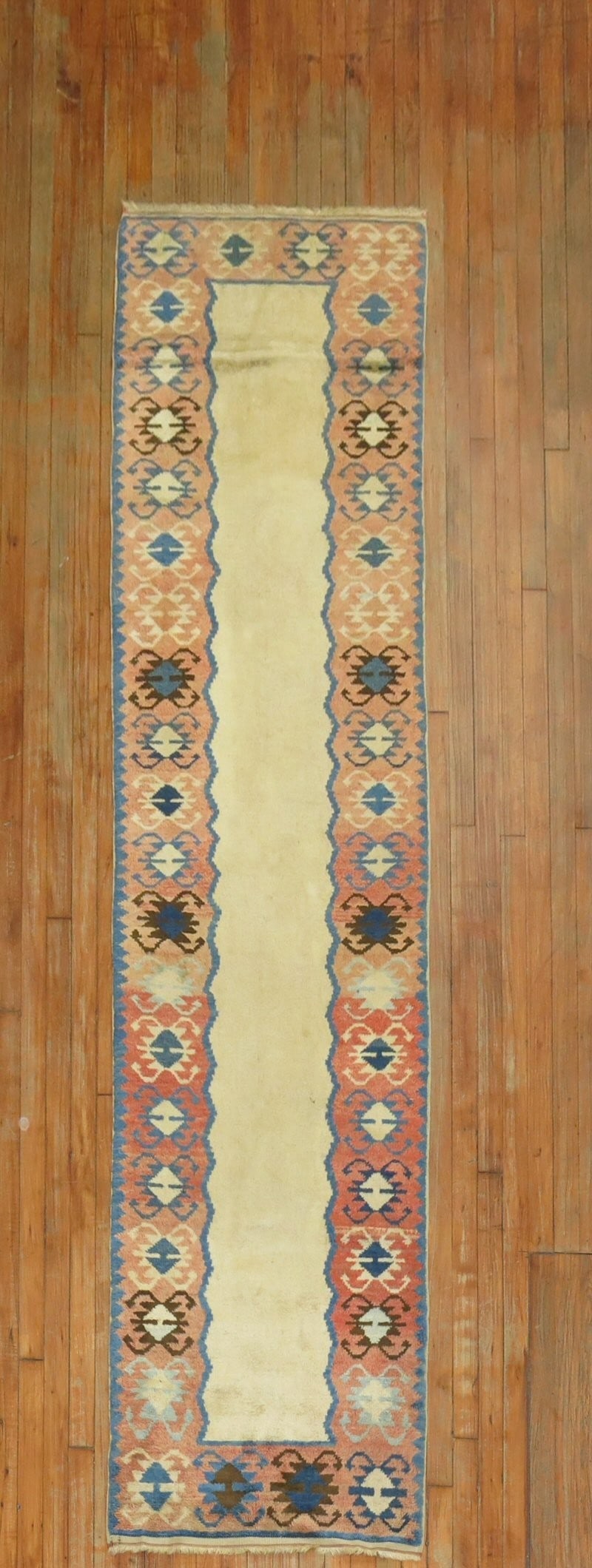 2' 4" x 9' 2" Mid Century Turkish Rug Runner: 2' 4" x 9' 2" Mid Century Turkish Rug Runner Vintage mid-20th century Turkish runner with a narrow profile and a design resembling American Navajo rugs. Pre-owned. Specifications Type: Turkish Categor