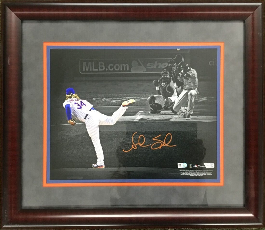 Noah Syndergaard Signed 11x14 Photo Custom Framed New York Mets Fanatics: Noah Syndergaard Signed 11x14 Photo Custom Framed New York Mets Fanatics Celebrate your love for baseball with this striking custom framed photo of Noah Syndergaard, featuring his authentic signature.