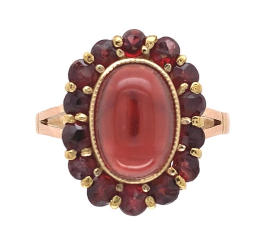 Bohemian Garnet 14k Yellow Gold Shank Ring Size 7.25 (1 of 12)