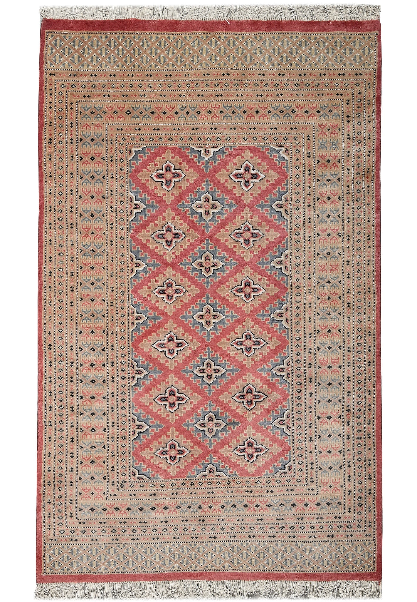 4 x 6 Hand Knotted Pakistan Jaldar Bokhara Rug Copper Pink (1 of 12)