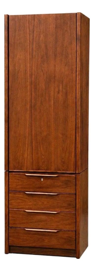 Barzilay walnut armoire chest with shelves and drawers 1960s (1 of 9)