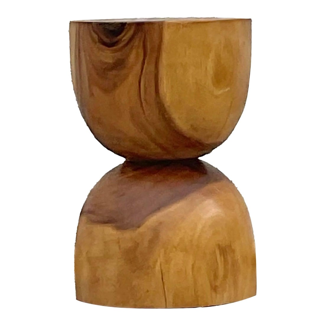 Vintage Boho Hourglass Wooden Stool Stylish Side Table (1 of 5)