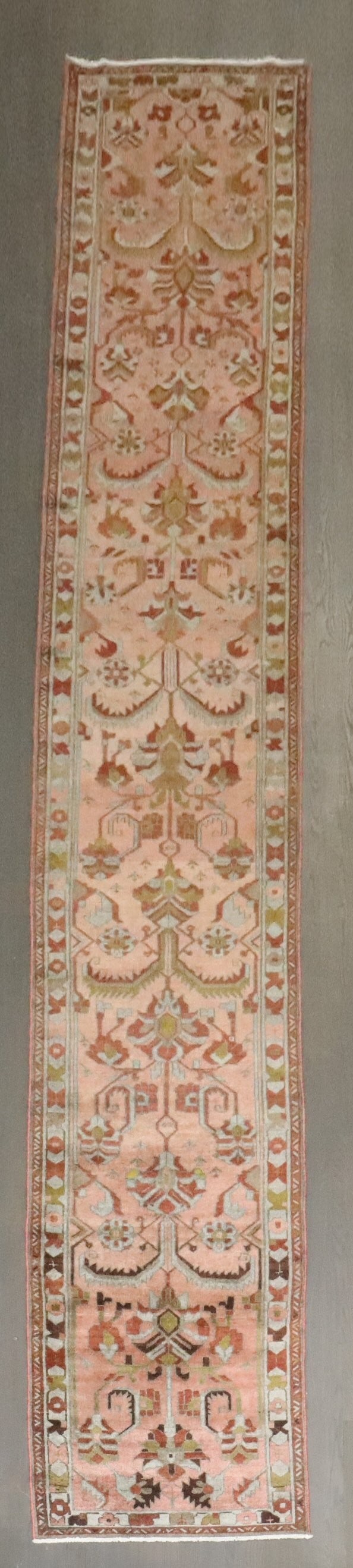 2' 8" x 16' 9" Early 20th Century Persian Malayer Runner: 2' 8" x 16' 9" Early 20th Century Persian Malayer Runner Early 20th century Persian Lilihan runner with a long, narrow format and an intricate patterned design. This pre-owned runner is identified as 