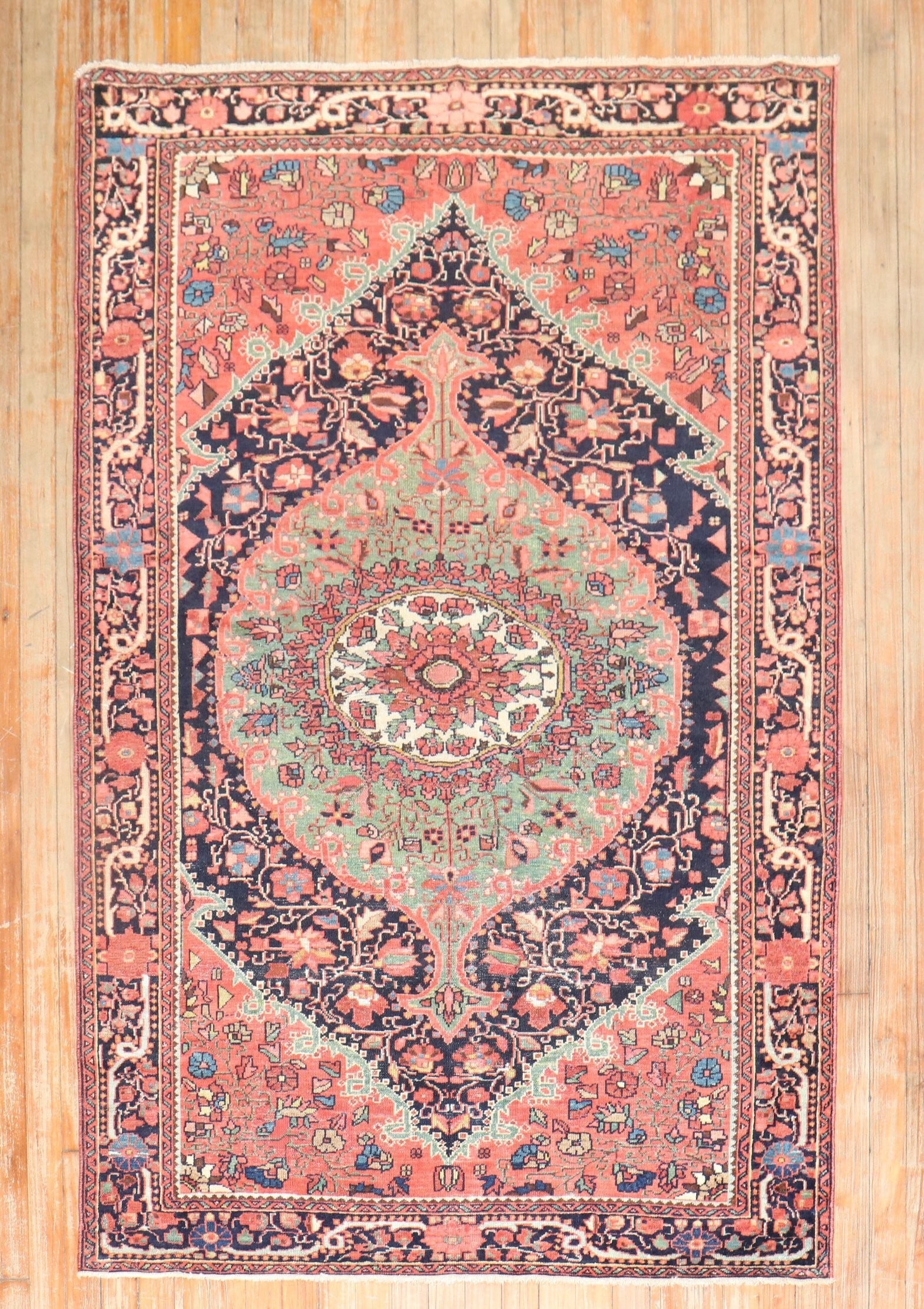 3' 11" x 6' Persian Ferehan Sarouk Accent Rug (1 of 5)
