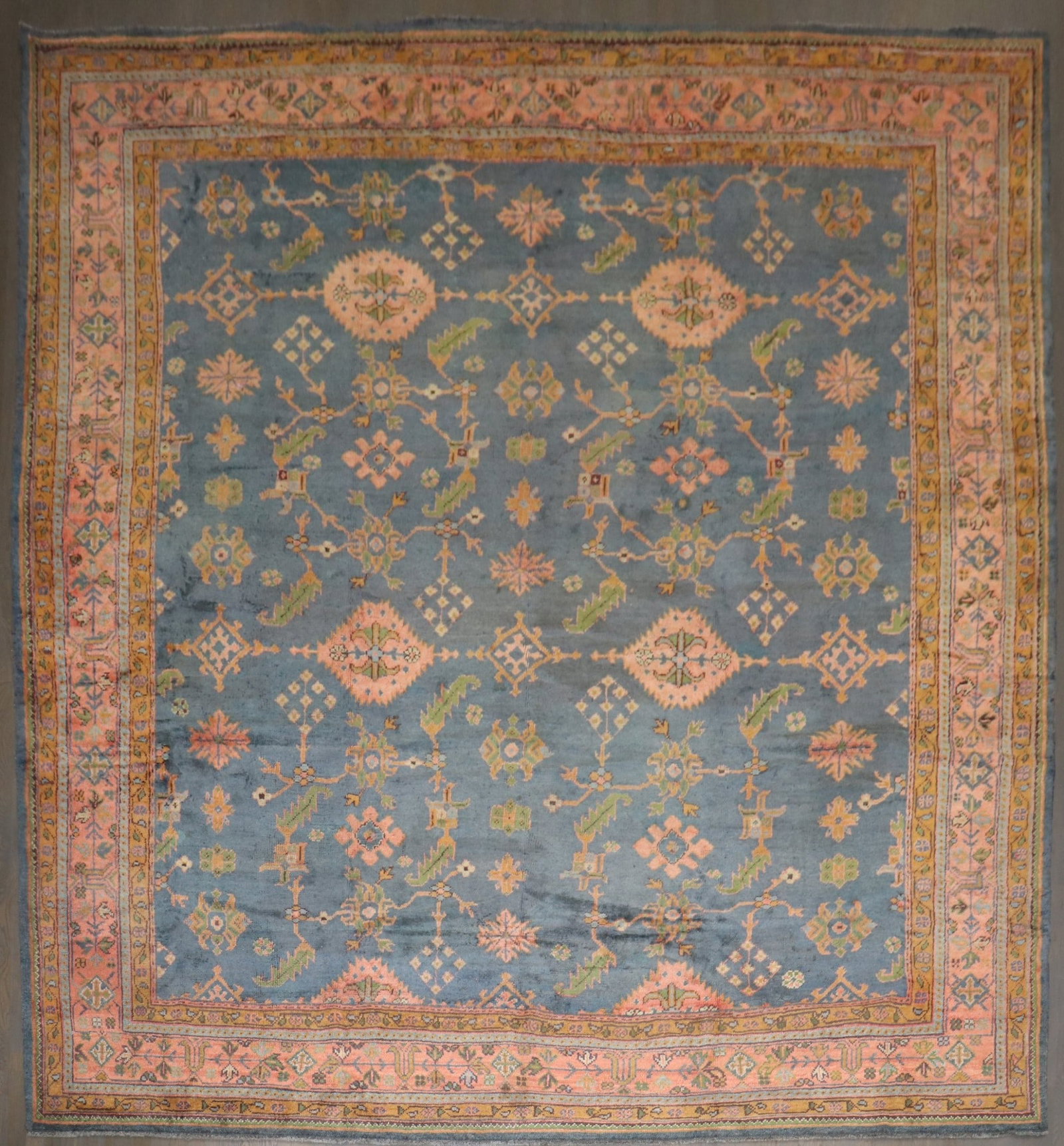 10' 6" x 11' 8" Antique Turkish Oushak Square Rug (1 of 7)