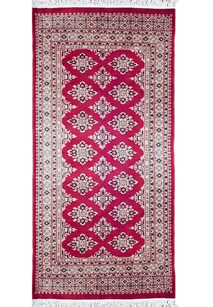 3' x 4'11" Red Hand-Knotted Bokhara Area Rug from Pakistan: 3' x 4'11" Red Hand-Knotted Bokhara Area Rug from Pakistan Free continental US Shipping Transform your space with the exquisite 3' x 4' 11" Red Jaldar Hand-knotted Bokhara Pattern Rug. This luxurious 