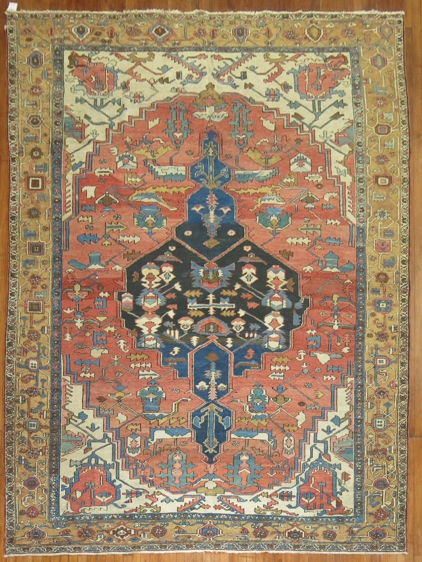 8' 11" x 12' 10" Early 20th Century Serapi Heriz Room Rug (1 of 7)