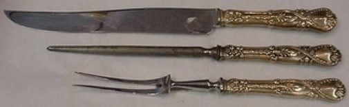 Tiffany & Co. Saint James Sterling Silver 3pc Carving Set: Tiffany & Co. Saint James Sterling Silver 3pc Carving Set This exquisite 3-piece roast carving set features the elegant Saint James pattern by Tiffany & Co. Each piece is crafted from high-quality ste