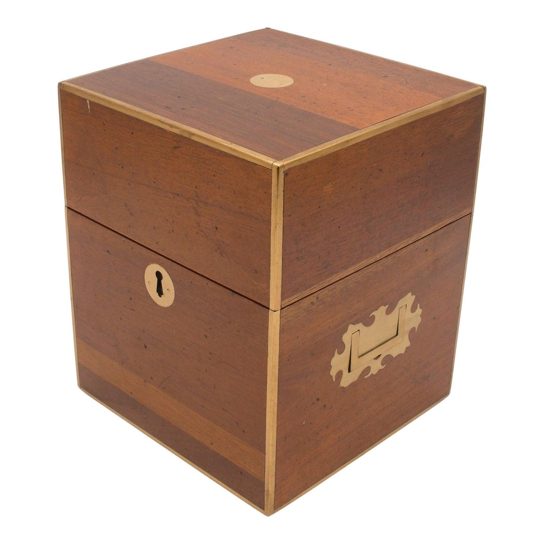 Campaign Style Brass Trimmed Wood Document Box Felt Lined 25 Years Old (1 of 10)