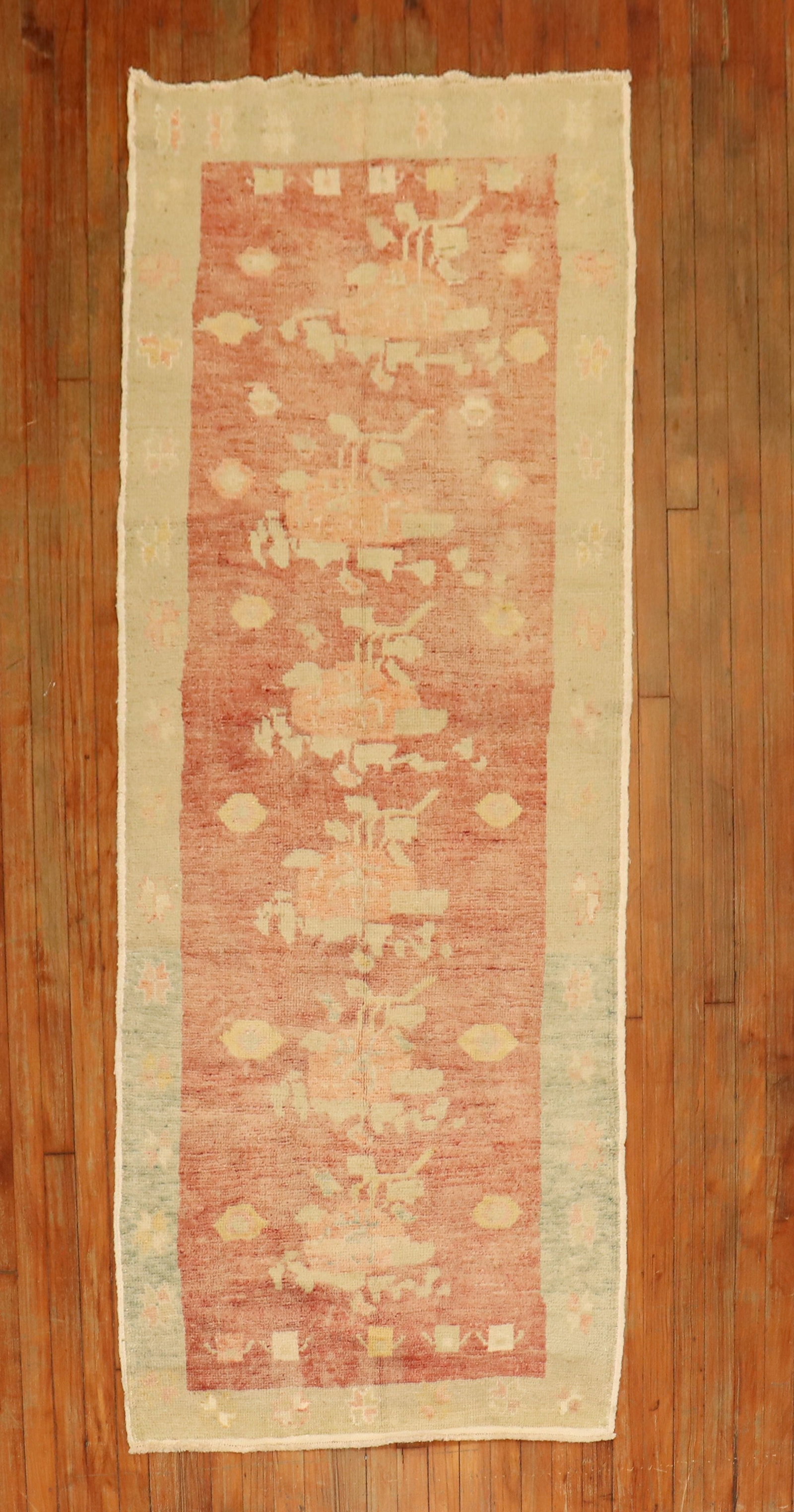 3' x 7' 6" Muted Floral Turkish Runner Rug: 3' x 7' 6" Muted Floral Turkish Runner Rug Vintage Turkish floral runner with a muted design. This pre-owned piece is categorized as a runner and identified as Turkish. Specifications Type: Turkish Ca