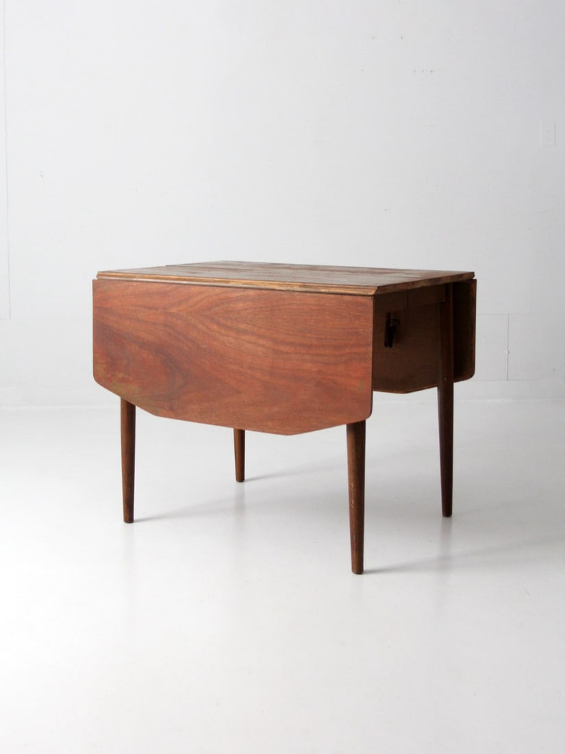 Mid-Century Drop Leaf Dining Table with Distressed Top (1 of 17)