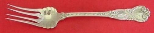 Tiffany & Co. Saint James Sterling Silver Scalloped Serving Fork 8.5": Tiffany & Co. Saint James Sterling Silver Scalloped Serving Fork 8.5" This exquisite serving fork, part of the Saint James pattern by Tiffany & Co., is crafted from high-quality sterling silver. Measu