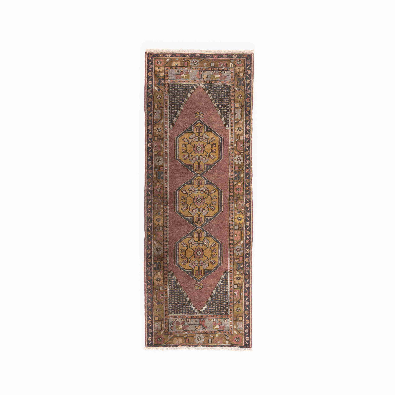 Authentic Handmade Anadol Wool Carpet 40.9 x 111.8 Inches: Authentic Handmade Anadol Wool Carpet 40.9 x 111.8 Inches Experience the exquisite craftsmanship of this authentic handmade Anadol carpet, featuring a luxurious wool on wool construction. This stunnin